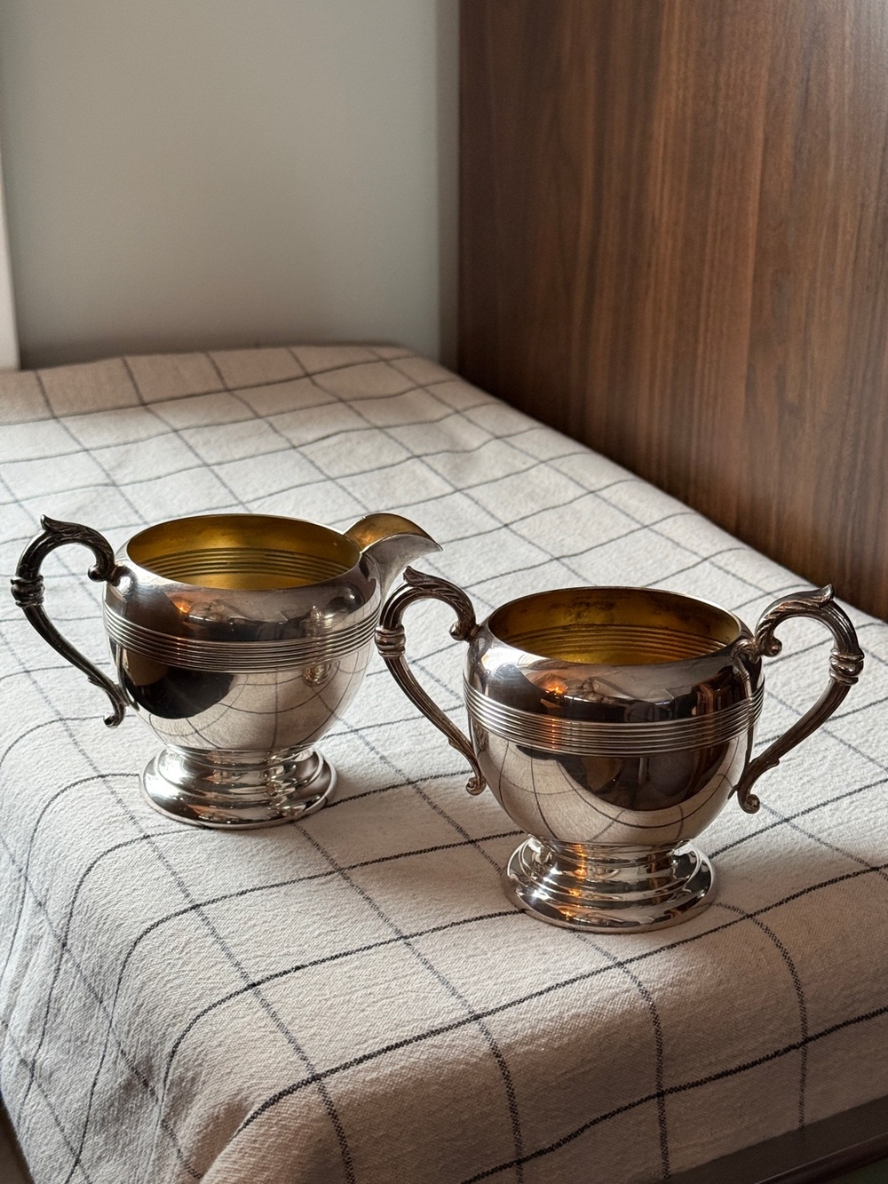 Silver-Plate Creamer and Sugar Set